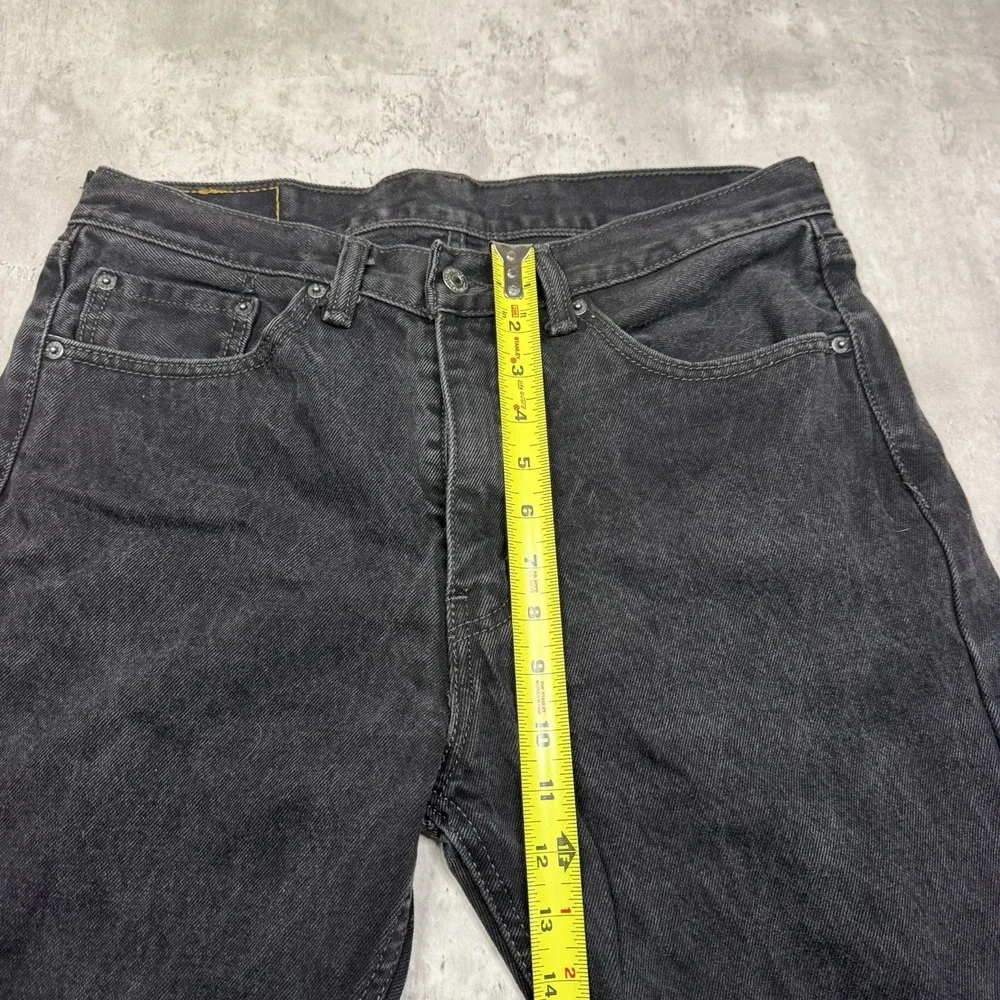 Levi’s 505 Black Denim Regular Fit Men's Red Tab Straight Leg Jeans Size 33 X 34